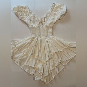 Princess Polly Cream Ruffled Romper Size 2